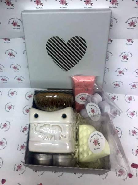 Set 3: Silver Heart Square Box, Burner & Melts, £15.00 each